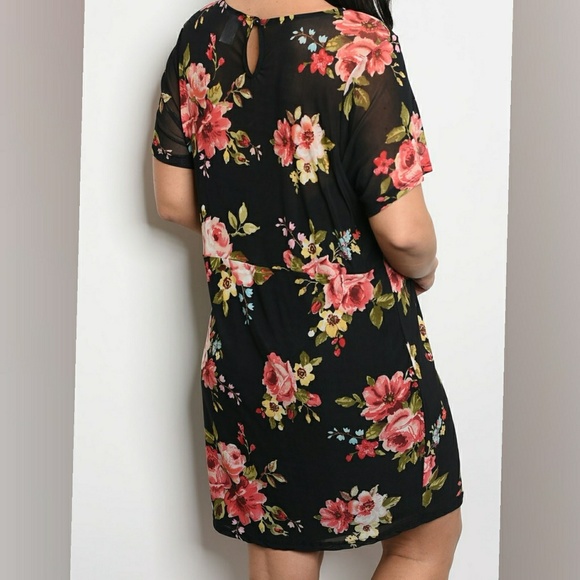 💎LAST 1X BLACK FLORAL PLUS SIZE DRESS 💎 - Picture 2 of 5